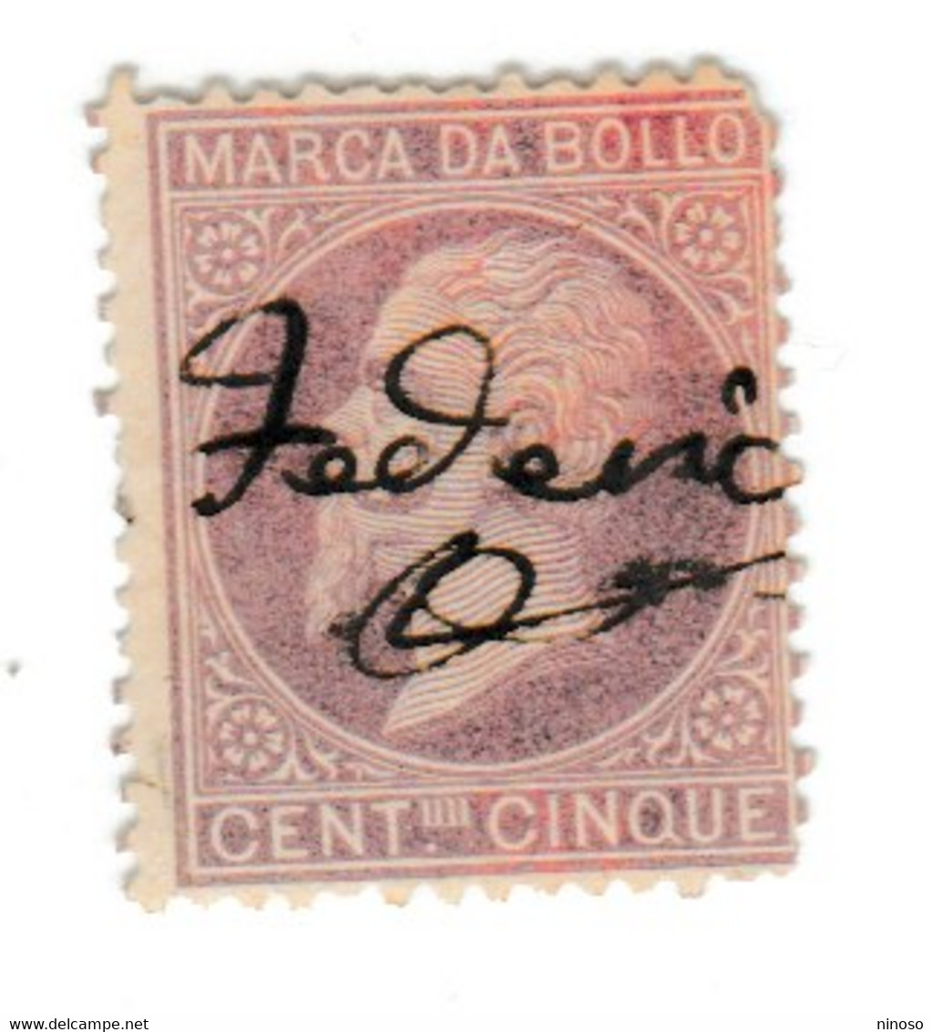 1872 ITALIA REGNO ITALY KINGDOM MARCA DA BOLLO CENT. 5c USATO USED OBLITERE - Fiscali