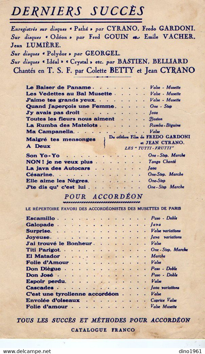 VP19.207 - PARIS - Ancienne Partition Musicale ¨ Mon P'tit Breton ¨ Paroles De Lucien CAROL Et R. DELAMARE - Noten & Partituren