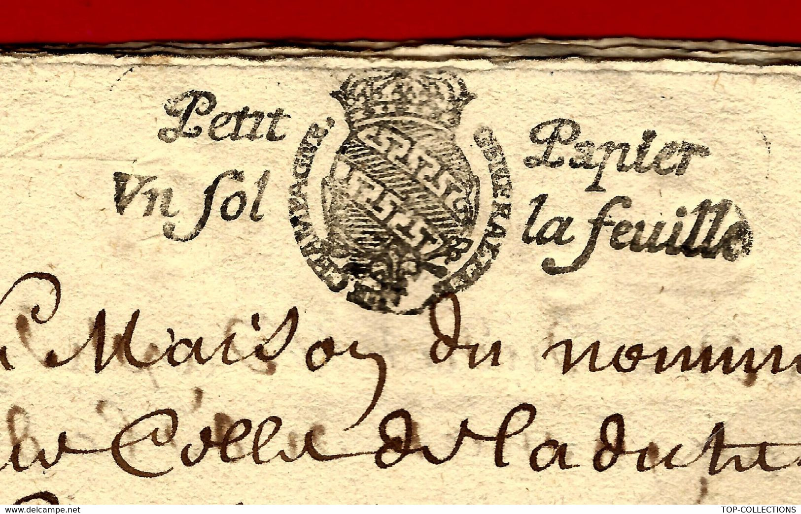 1684 CACHET GENERALITE CHAMPAGNE COMMUNAUTE DES TONDEURS De La Ville De Troyes METIERS PROFESSIONS JURANDES - Historische Dokumente