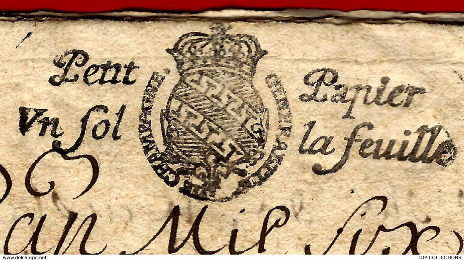 1684 CACHET GENERALITE CHAMPAGNE COMMUNAUTE DES TONDEURS De La Ville De Troyes METIERS PROFESSIONS JURANDES - Historische Dokumente