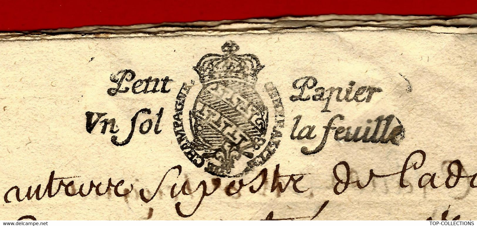 1684 CACHET GENERALITE CHAMPAGNE COMMUNAUTE DES TONDEURS de la Ville de Troyes METIERS PROFESSIONS JURANDES