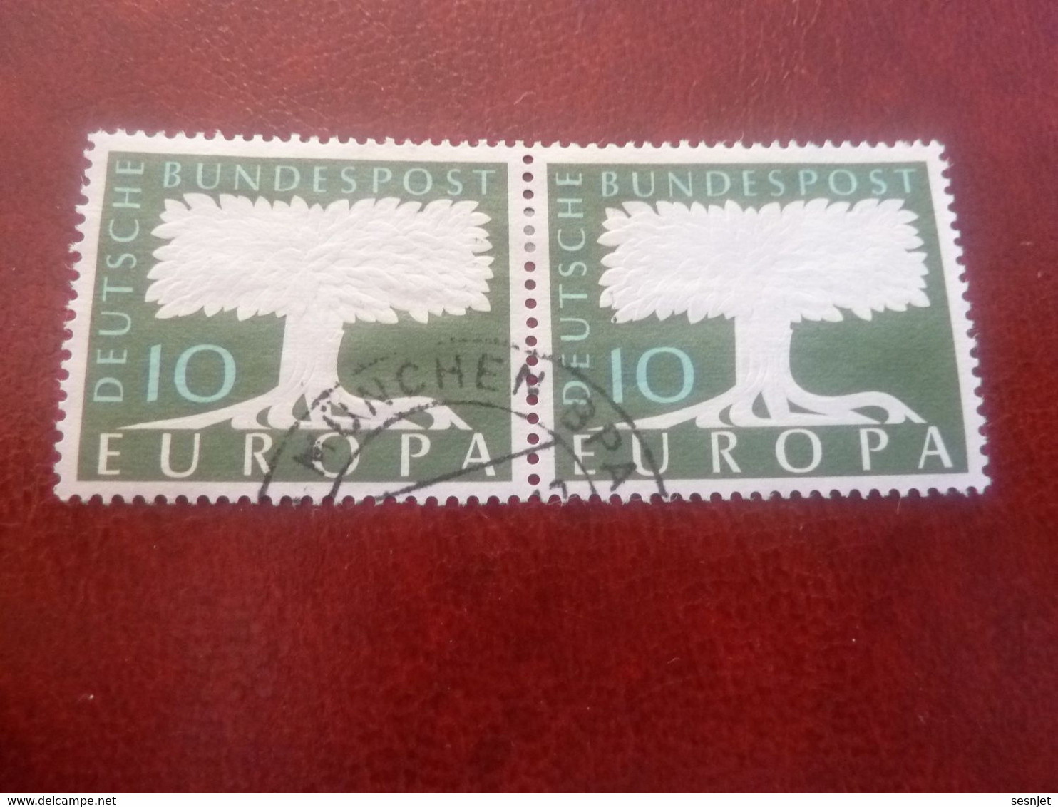 Deutsche Bundespost - Europa - Val 10 - Vert Et Blanc - Double Oblitérés - Année 1958 - - 1958