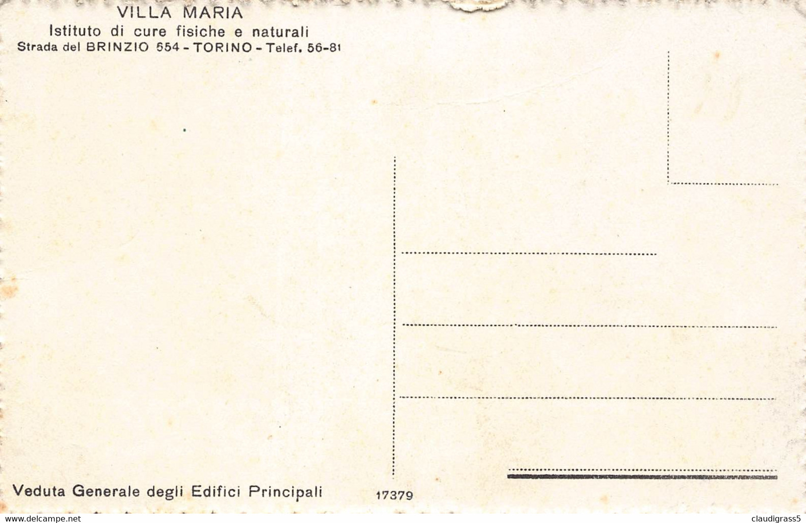 2738 "TORINO -VILLA MARIA -ISTITUTO DI CURE FISICHE NATURALI " STRADA DEL BRINZIO - Gesundheit & Krankenhäuser