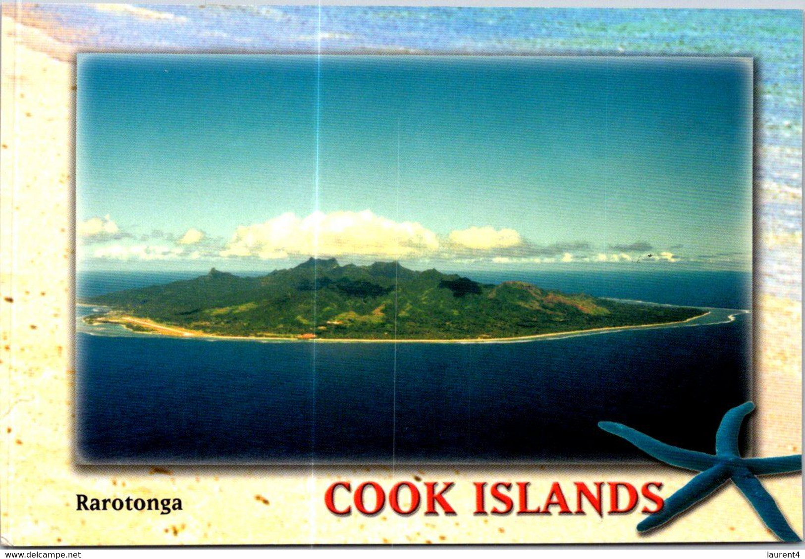 (1 G 1) Cook Islands Postcard Posted To Australia - With Flower Stamps - Aerial View Of Rarotonga (posted 2011) - Cook Islands