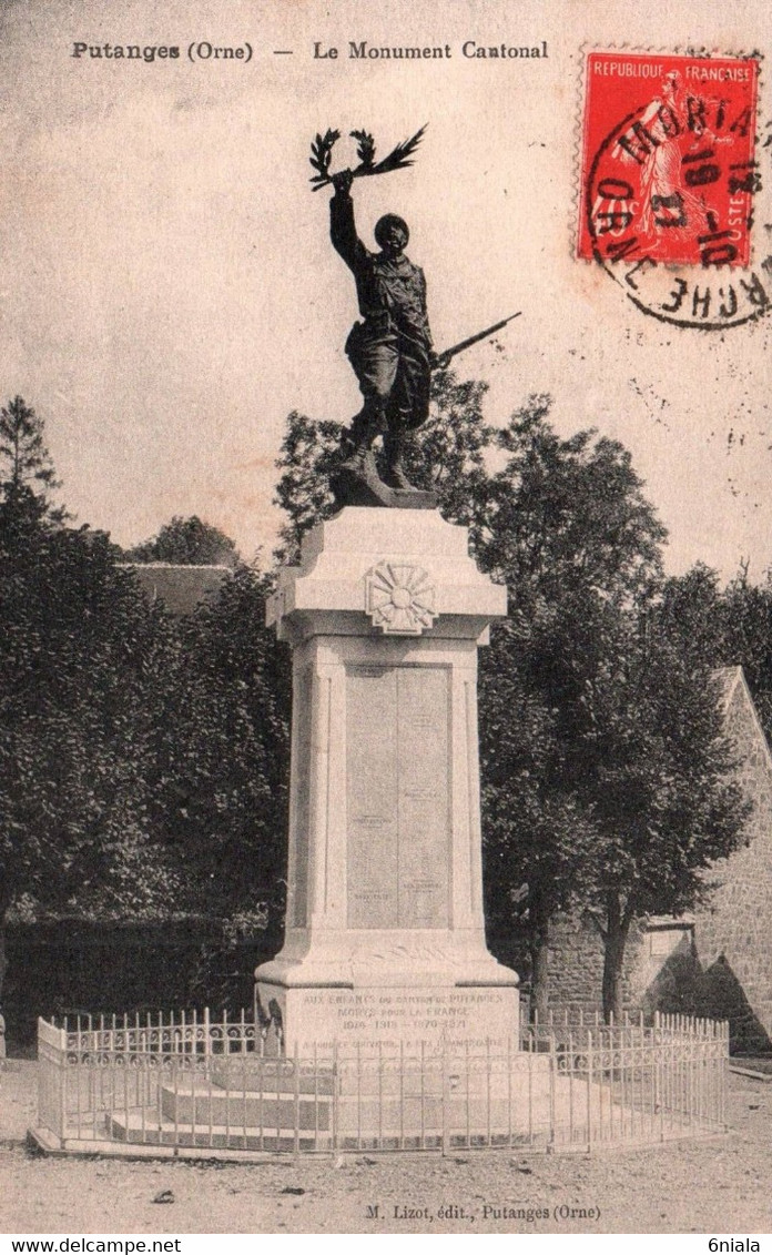 8958 PUTANGES Le Monument Cantonal   (scan Recto-verso) 61 Orne - Putanges