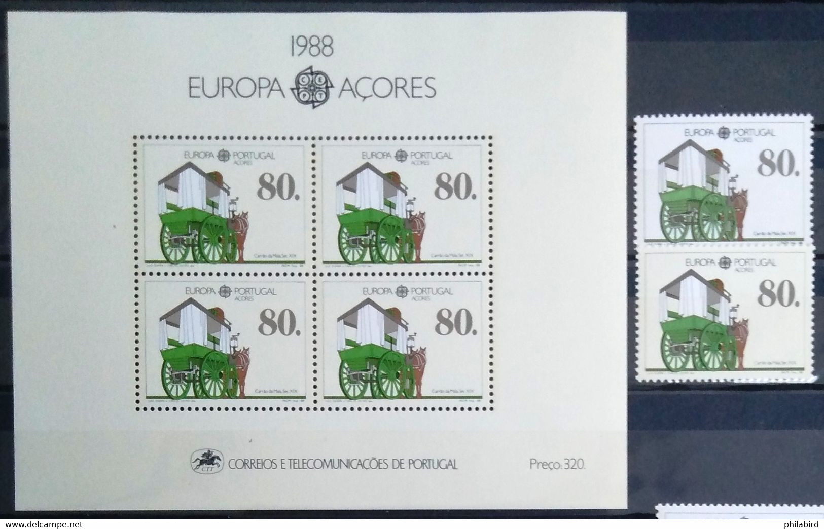 EUROPA 1988 - ACORES               N° 379/380 + BF 9                       NEUF** - 1988