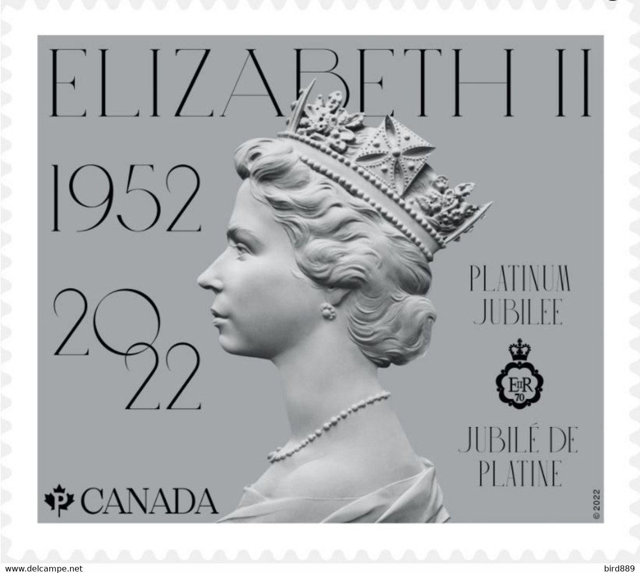 2022 Canada Queen Elizabeth II Platinum Jubilee Single Stamp From Booklet MNH - Einzelmarken