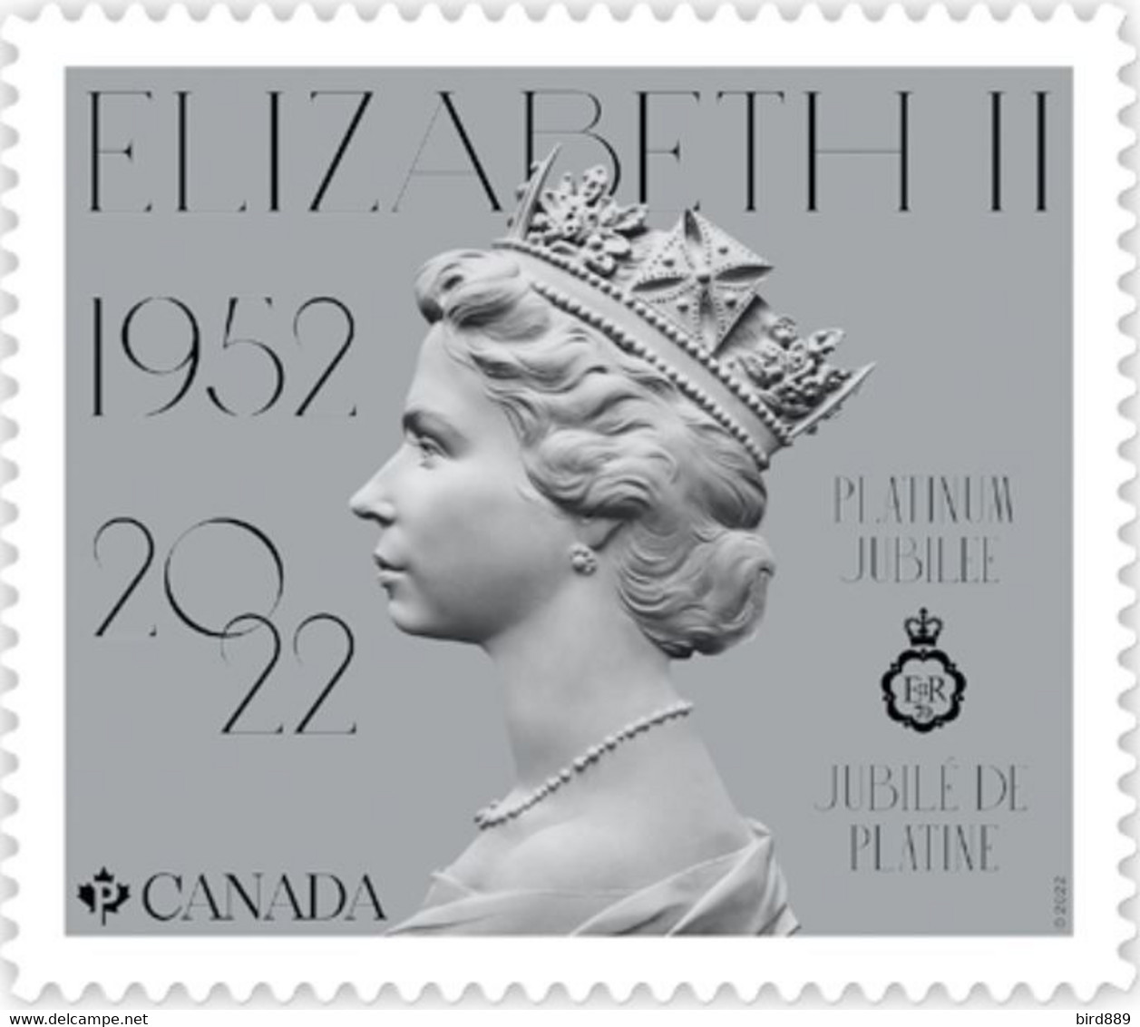 2022 Canada Queen Elizabeth II Platinum Jubilee Single Stamp From Sheet Gummed MNH - Ongebruikt