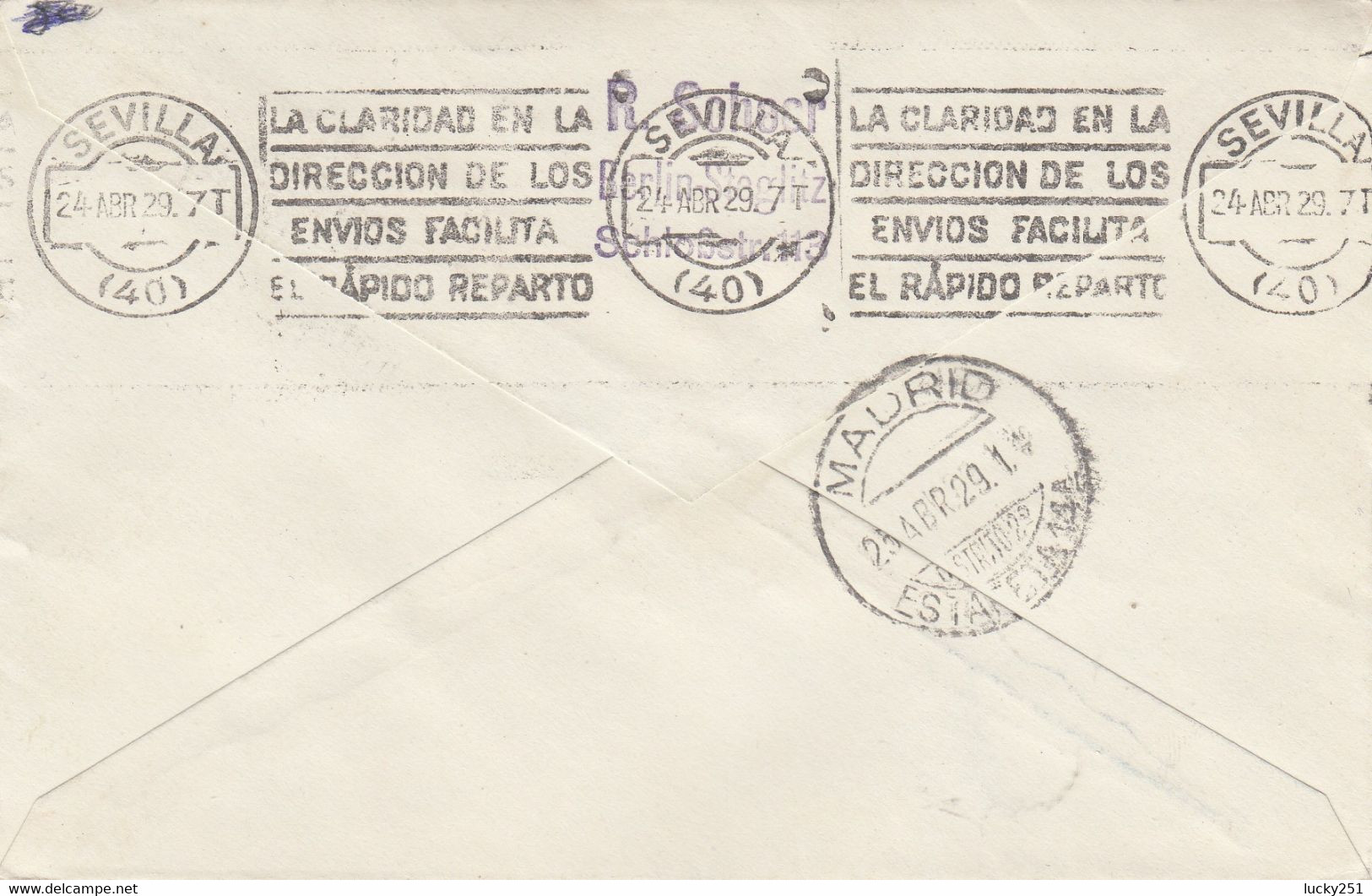 Zeppelin - 1929 - Allemagne - Lettre Du 22/04/1929 - Vers L'Espagne - Madrid - Zeppelins