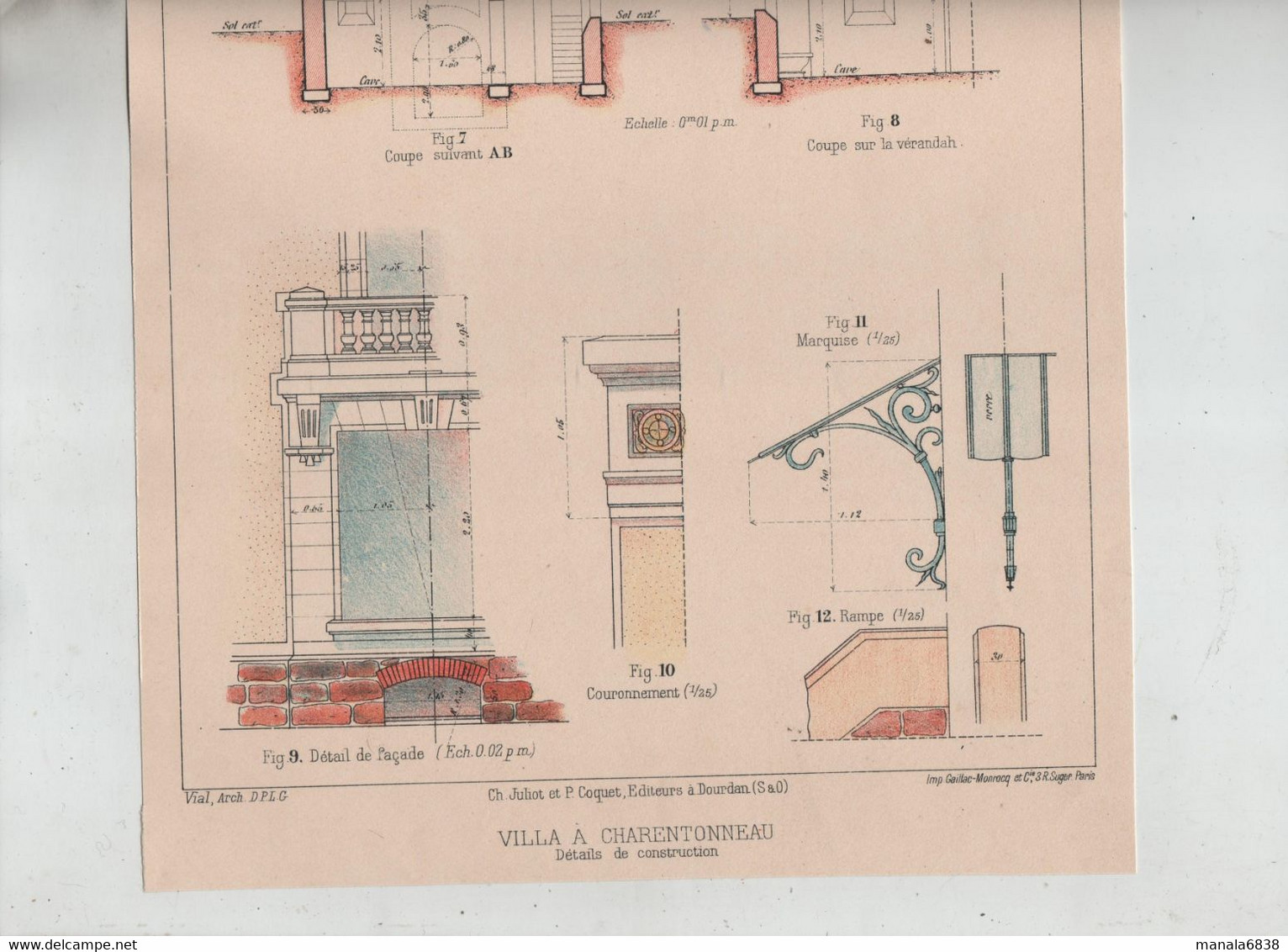 Habitations Economiques Villa à Charentonneau Vial Architecte 1910 - Arquitectura