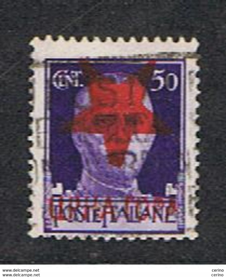 MONTENEGRO - OCC. STRANIERA:  1943/44  SOPRASTAMPA  PICCOLA  -  50 C. VIOLETTO  US. -  C.E.I. 21 - Montenegro