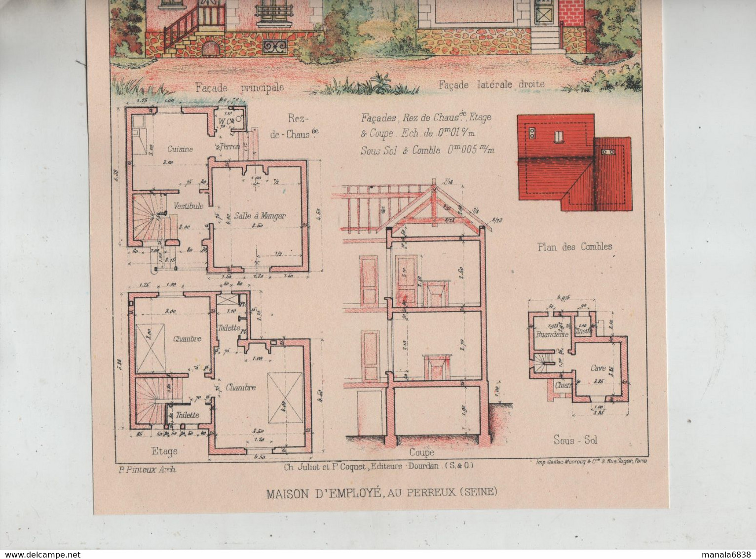 Habitations Economiques Maison D'Employé Au Perreux Pinteux Architecte 1910 - Architektur