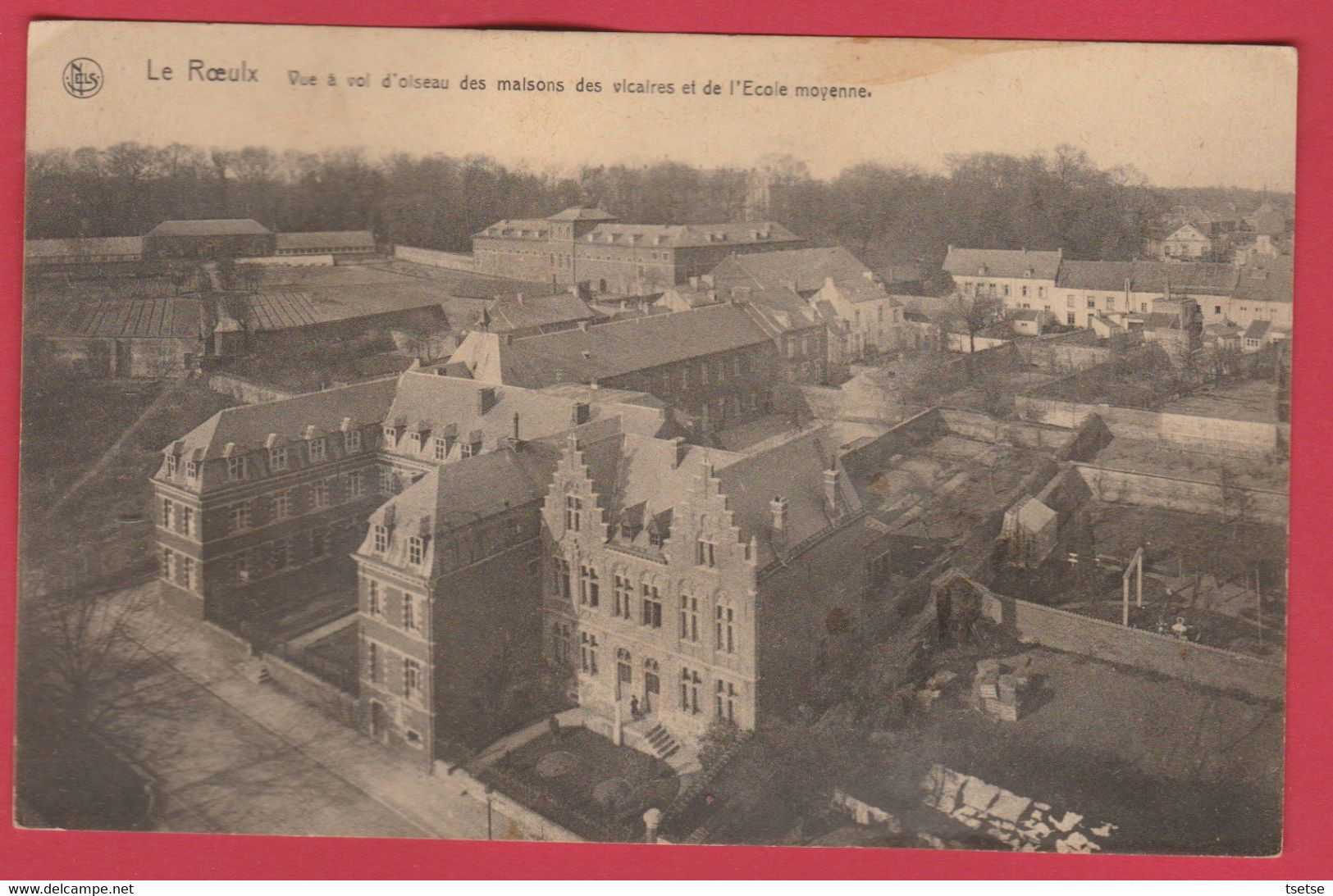 Le Roeulx - Vue à Vol D'oiseau Des Maisons Des Vicaires Et De L'Ecole Moyenne ( Voir Verso ) - Le Roeulx