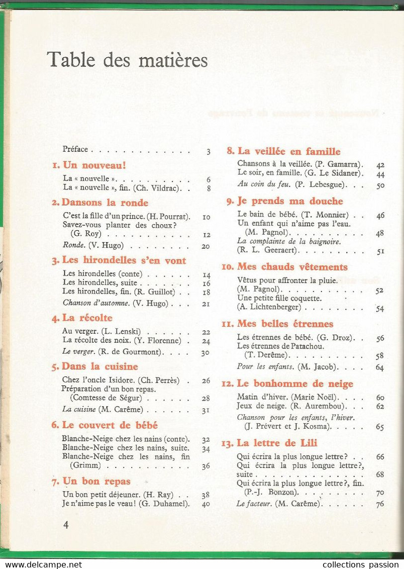 Mon Livre De Lecture, M. Picard, R. Brandicourt, Cours élémentaire, C.E.1 , A. Colin, 160 Pages, 1969 , Frais Fr 8.95 E - 6-12 Ans