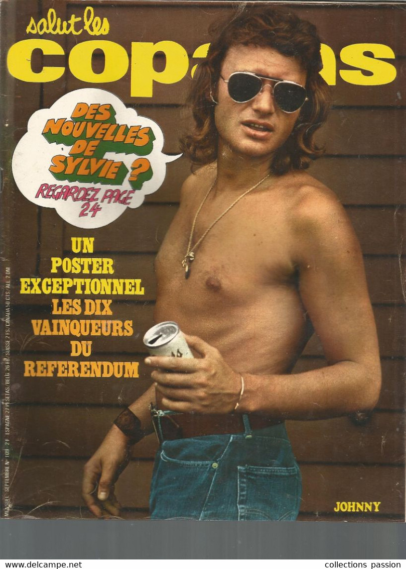 Salut Les Copains, N° 109 ,JOHNNY HALLYDAY ,  Pas De Poster, 2 Scans, Frais Fr 4.95 E - Gente