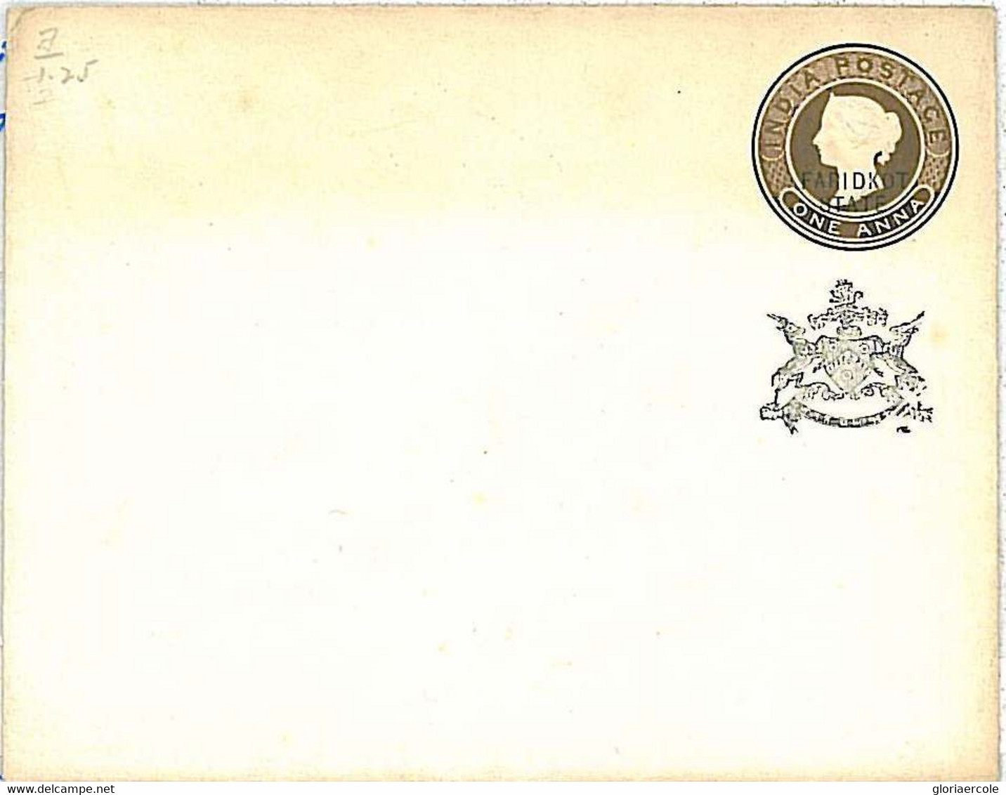 15294 - INDIA: FARIKDOT State - POSTAL HISTORY -  STATIONERY COVER - Faridkot