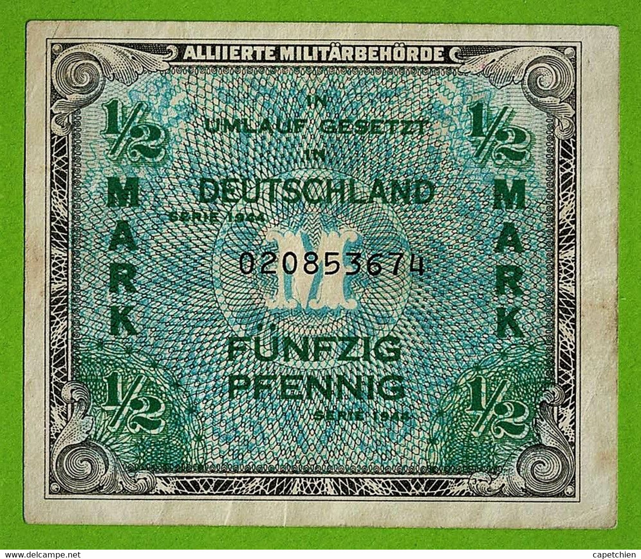 ALLEMAGNE / 50 PFENNIG / 1/2 MARK / SERIE 1944 / ALLIIERTE MILITÄRBEHÖRDE - 1/2 Mark