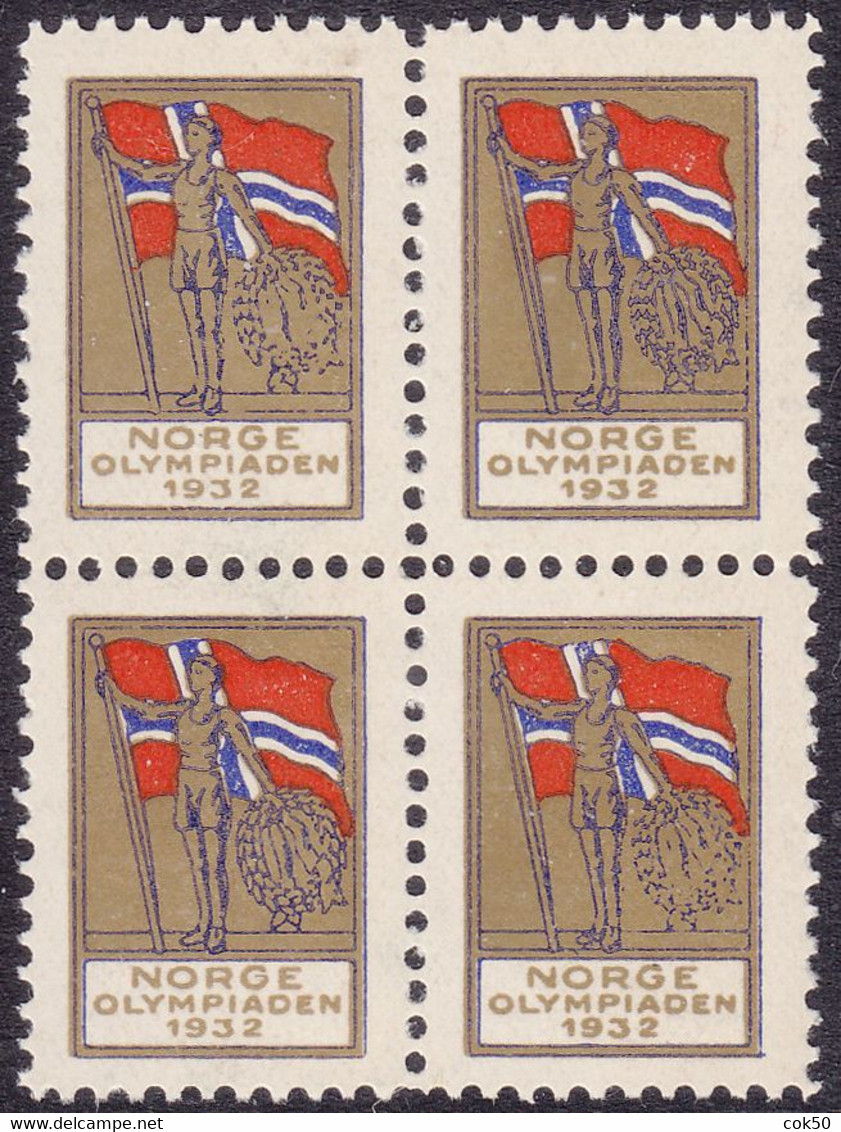 NORWAY - 1932 «Norwegian MNH Bl. Of 4 For The Los Angeles Summer Olympics» - Sommer 1932: Los Angeles