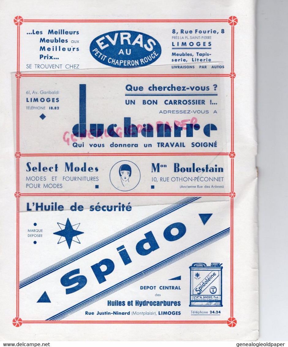 87- LIMOGES- PROGRAMME CIRQUE THEATRE OPERA-CAZAUTETS- L' ARLESIENNE-GRUMBACH-TRAMOND-CITROEN-HOLDERER-MAPATAUD-BOUCHARA - Programas