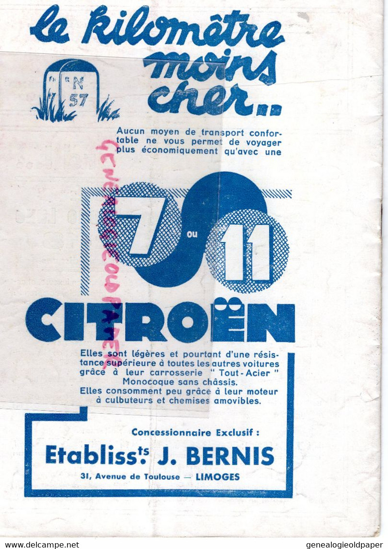 87- LIMOGES- PROGRAMME CIRQUE THEATRE OPERA-CAZAUTETS-RIGOLETTO VERDI-RAYNER-RODRIGO-BEYRE-LAMBERT-BERNIS-PASTAUD-LARTHY - Programs