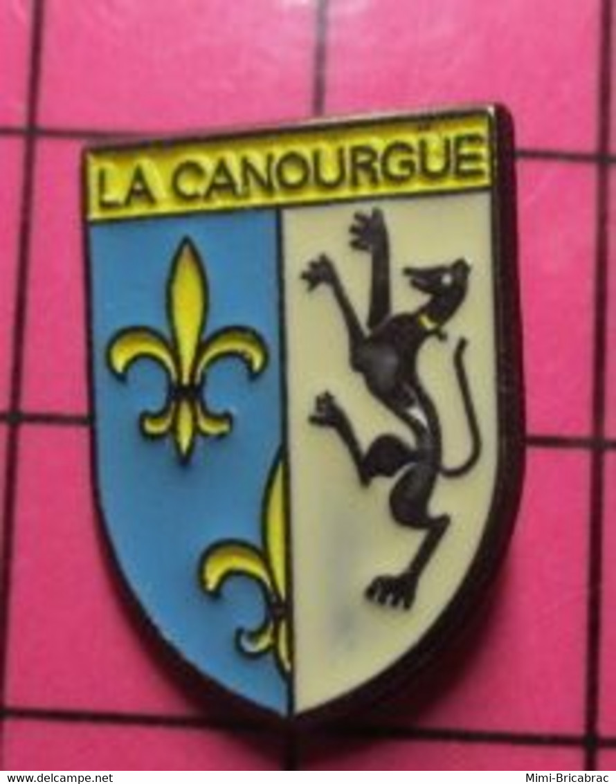 1119 Pin's Pins / Beau Et Rare / THEME : VILLES / LA CANOURGUE BLASON ECUSSON ARMOIRIES  Lozère En Région Occitanie - Villes