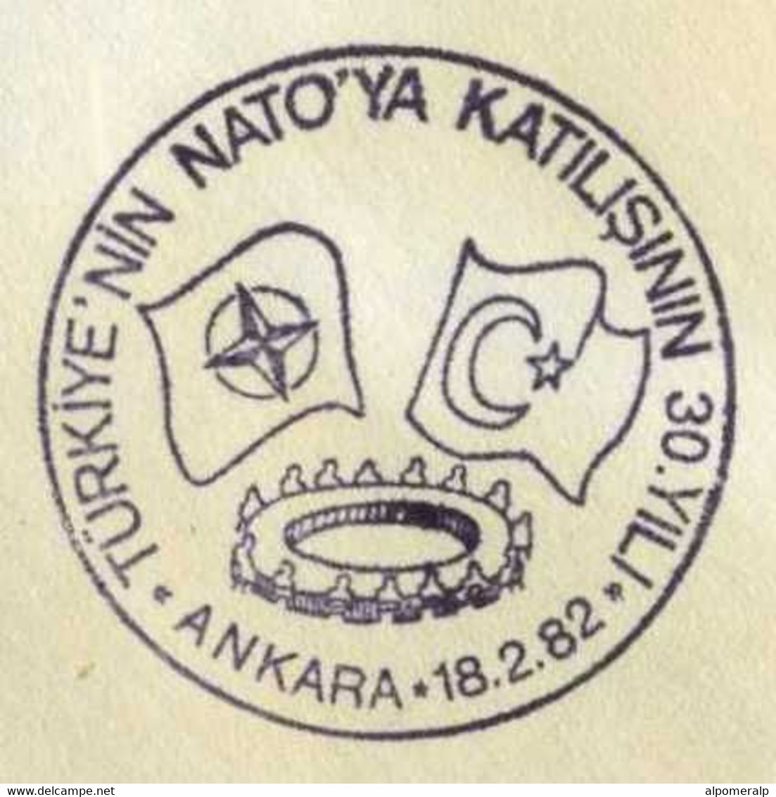 Türkiye 1982 30th Anniv. Of Accession To NATO | Flag, Special Cover - Covers & Documents