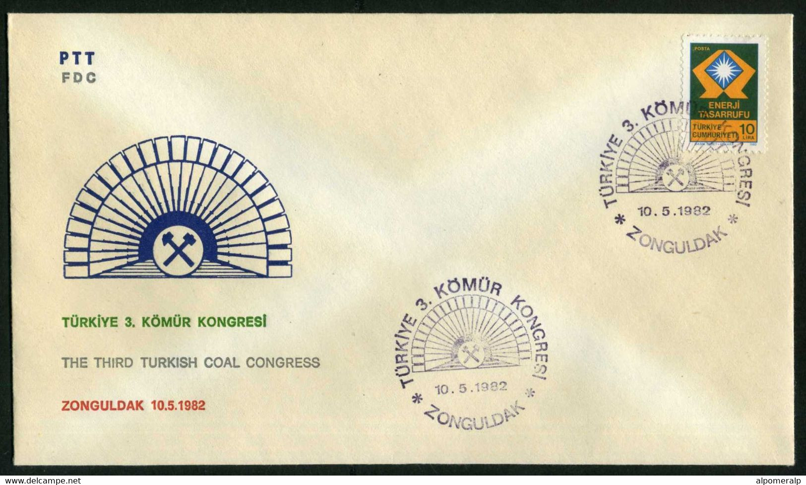 Türkiye 1982 Coal Congress | Mining, Energy, Special Cover - Brieven En Documenten