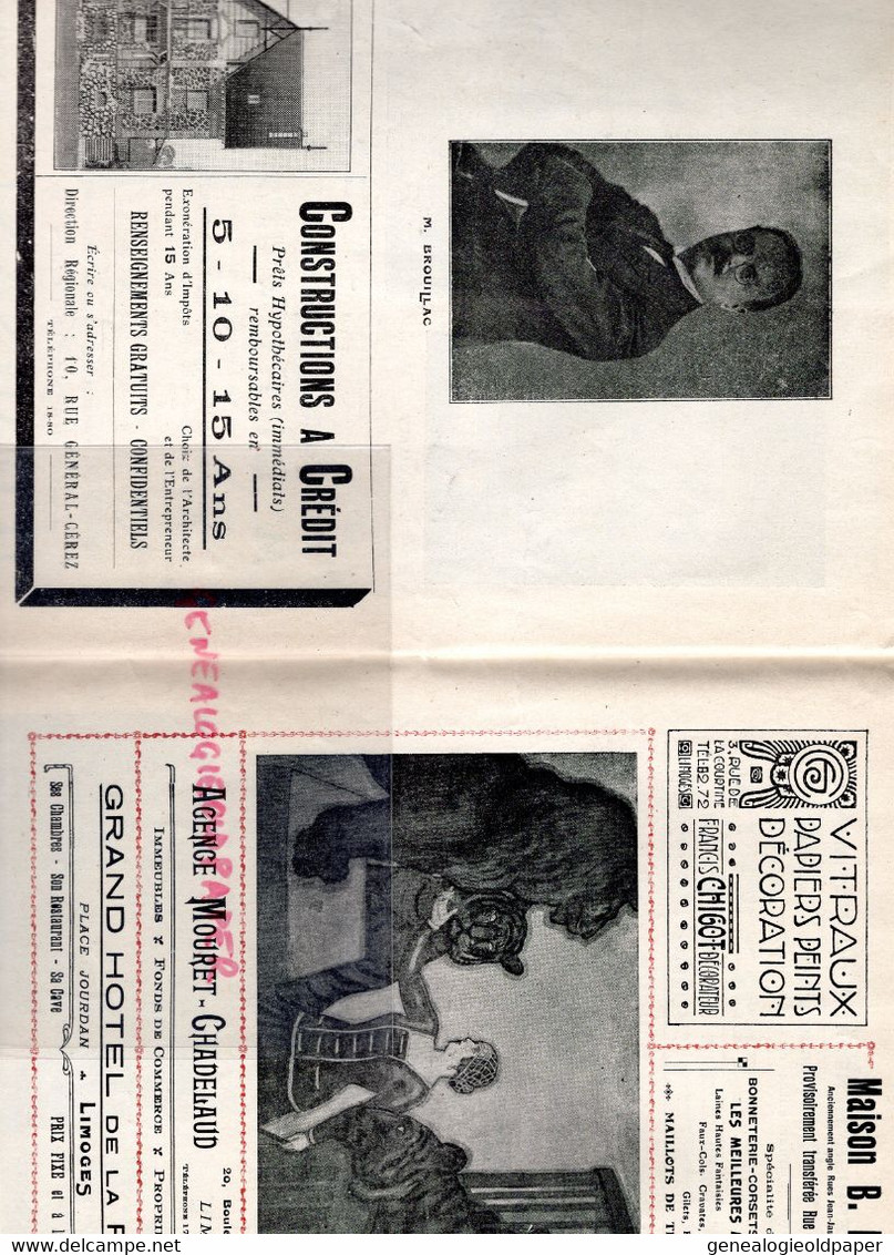 87- LIMOGES- PROGRAMME CIRQUE THEATRE OPERA-CAZAUTETS- L' AFRICAINE-MEYERBEER-YCHE-BARRAU-REDON-1926-HOLDERER-MANZONI-