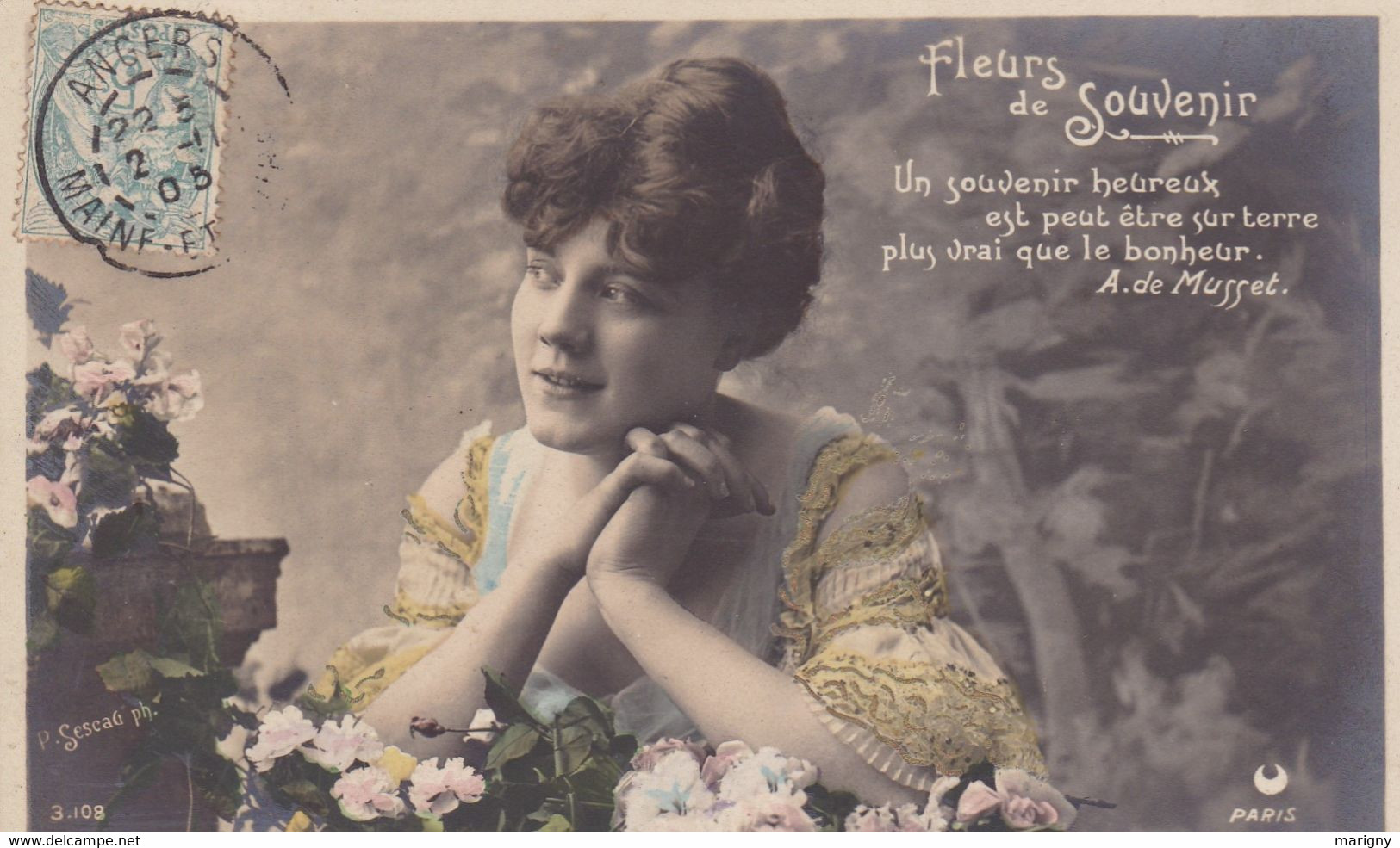 CARTE FANTAISIE . CPA . PORTRAIT JEUNE FEMMES . - Women