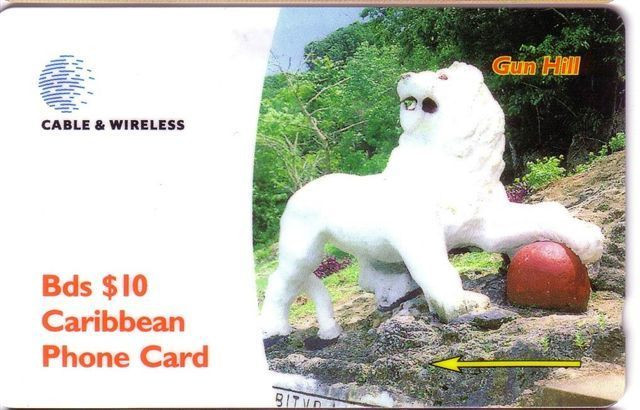 GUN HILL ... Barbados - Old Card GPT System (code 284CBDA) - Barbados