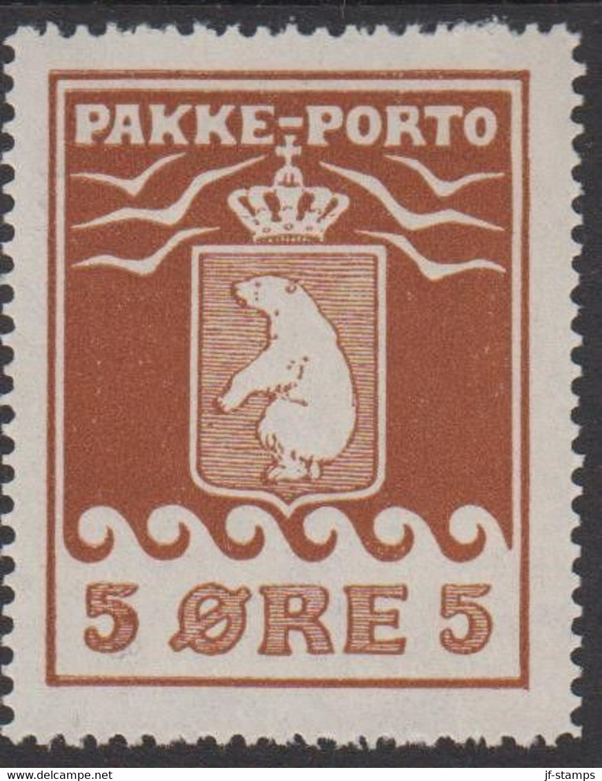 1916. PAKKE PORTO. 5 øre Brown. Thiele. Perf 11 ½.  (Michel 6A) - JF516722 - Paketmarken