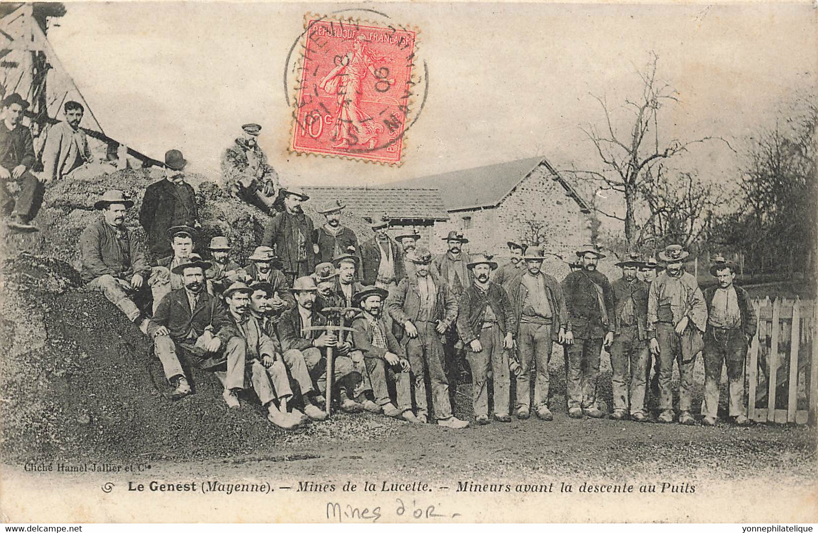 53 - MAYENNE - LE GENEST - Mine De La Lucette - Groupe De Mineurs Avant Descente Au Puits - Mine D'Or (10096) - Le Genest Saint Isle