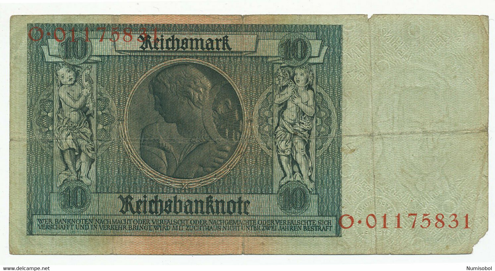 GERMANY, DEUTSCHLAND - 10 Reichsmark 22.1.1929. P180, DB173a (D338) - 10 Mark