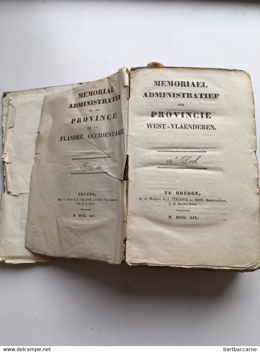 Memoriael Administratief Der Provincie West-Vlaenderen - Antiquariat