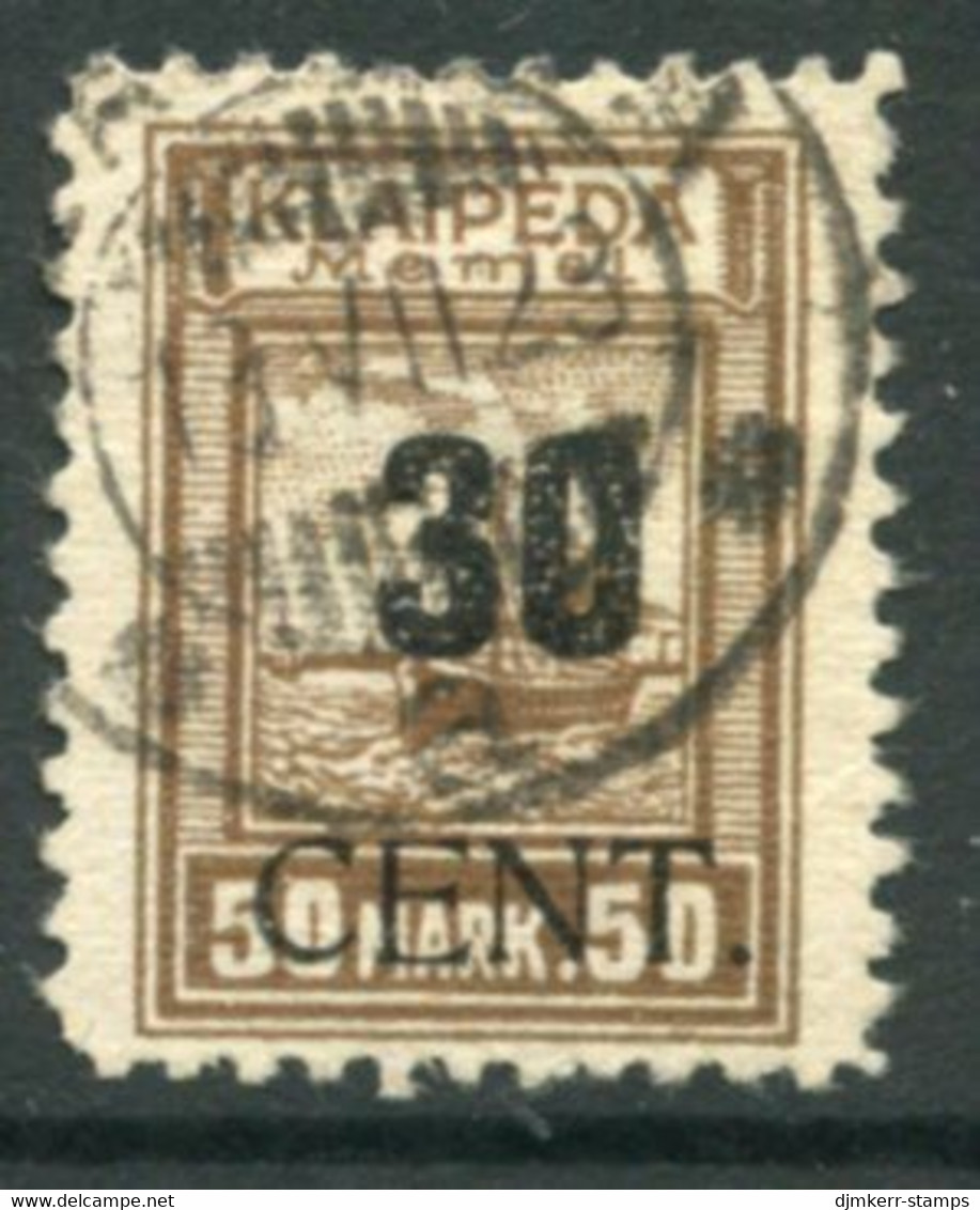 MEMEL (Lithuanian Occ) 1923 ( June) Surcharge 30 C. On 50 M. Annexation Used  Michel 194 - Memel (Klaïpeda) 1923