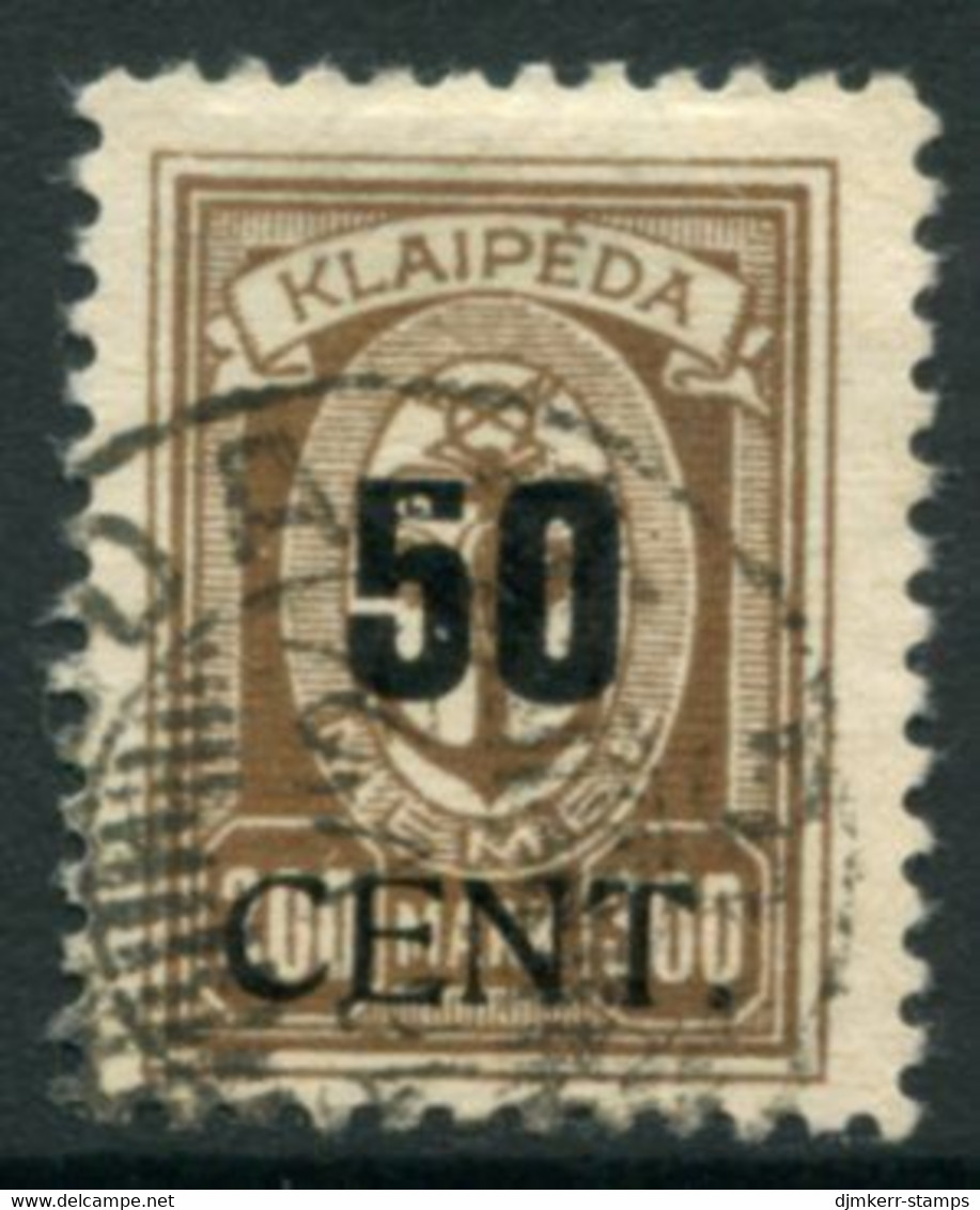 MEMEL (Lithuanian Occ) 1923 ( June) Surcharge 50 C. On 300 M. Annexation Used  Michel 198 - Klaipeda 1923