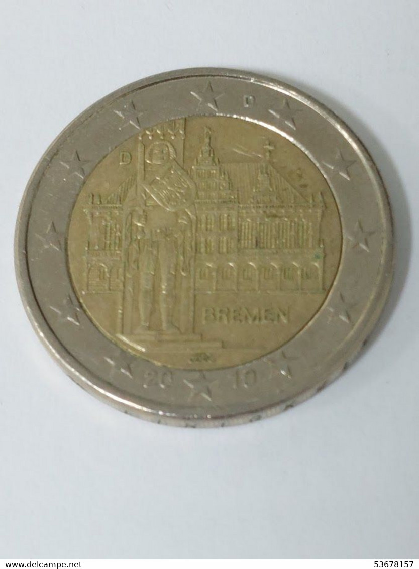 Germany - 2 Euro, 2010 D,City Hall And Roland, Bremen, KM# 285 - Sammlungen