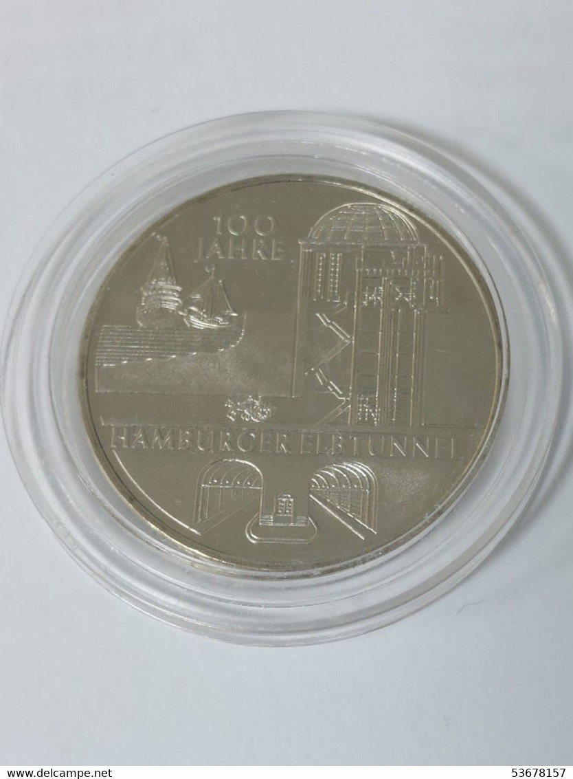 Germany  - 10 Euro, 2011 J, 100th Anniversary Of Hamburger Elbtunnel, KM# 302, Unc - Collections