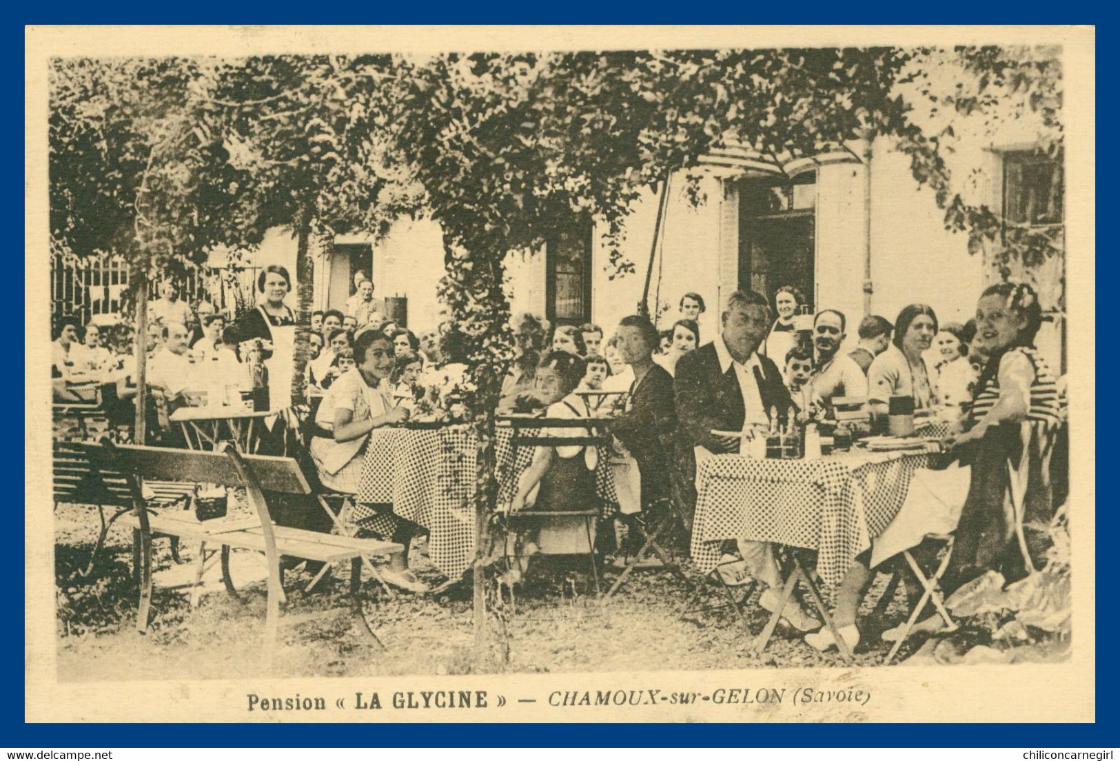 CHAMOUX SUR GELON - Pension " La Glycine " - Très Animée Avec Serveuse - Edit. ABEILLE - Chamoux Sur Gelon