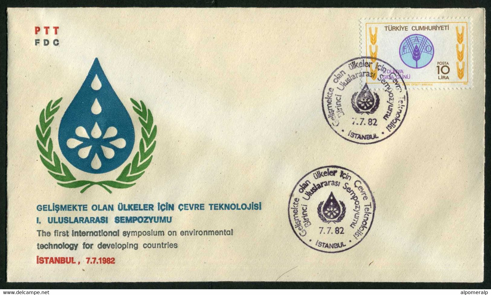 Türkiye 1982 The First International Symposium On Environmental Technology For Developing Countries, Special Cover - Storia Postale