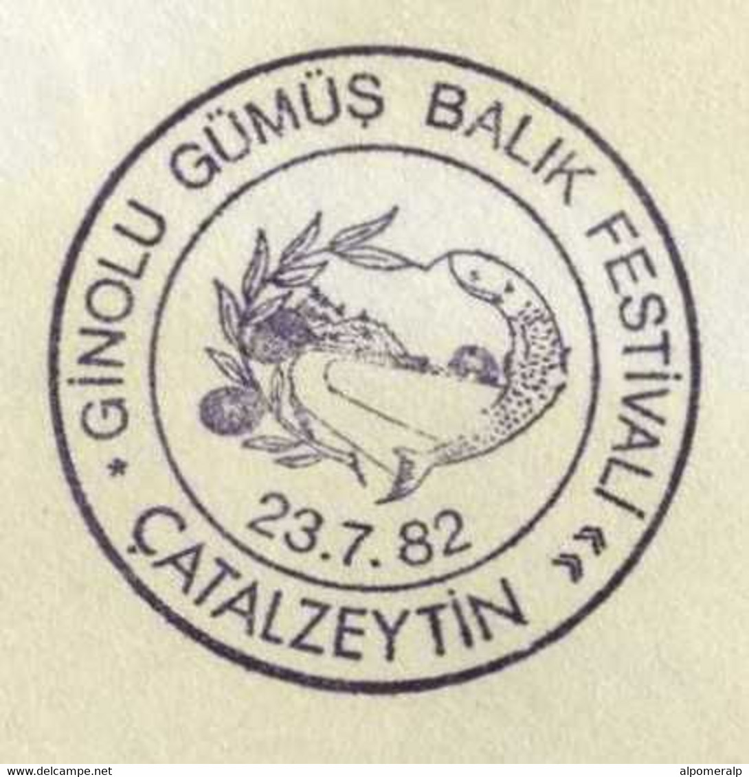 Türkiye 1982 Ginolu Silver Fish Festival | Olive, Special Cover - Lettres & Documents