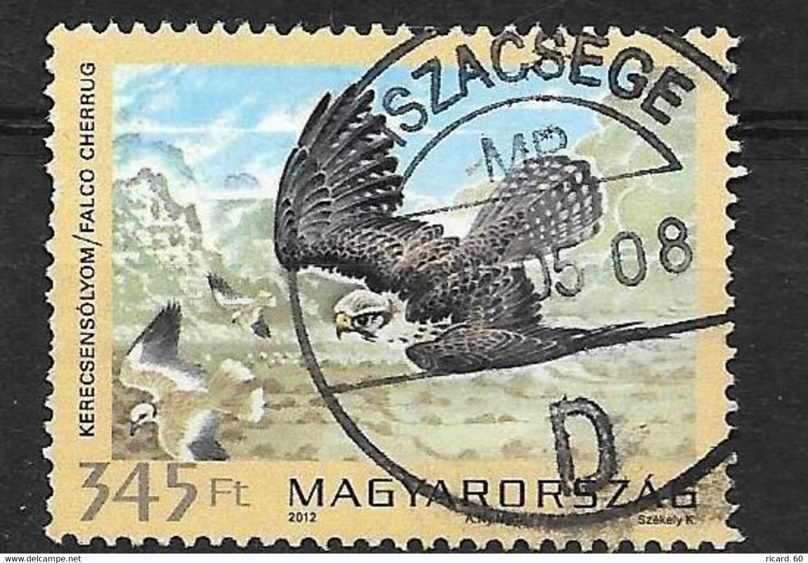 Timbres Oblitérés De Hongrie, N°5561 Mi, 2012, Oiseaux, Rapace, Faucon - Gebraucht