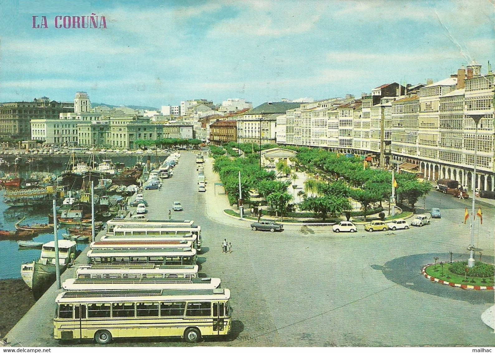 ESPAGNE - LA CORUNA - Avenida De La Marina - Mint - Non Voyagée - Ed. Paris - Autobus - La Coruña