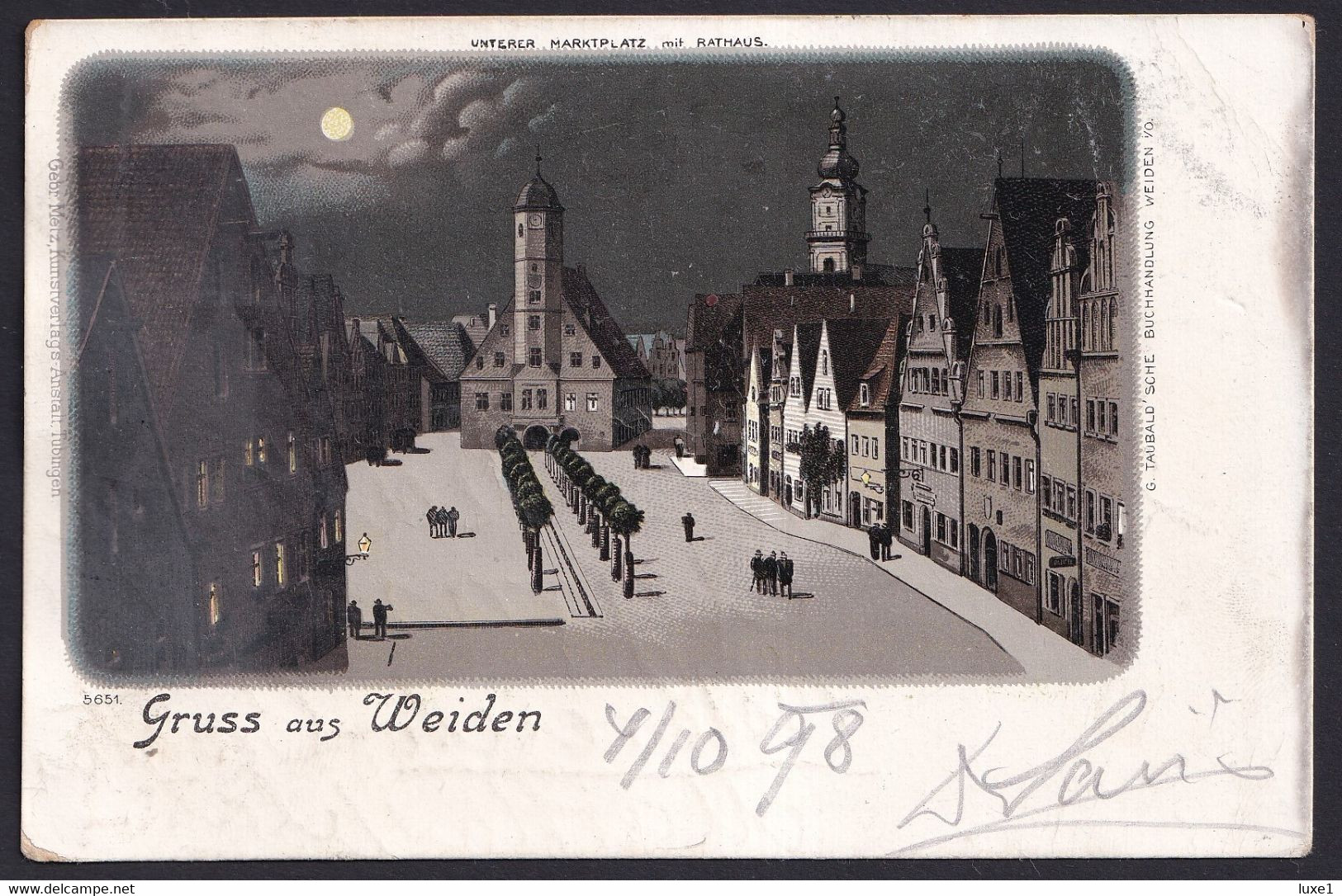 GERMANY ,  Weiden  Night , OLD POSTCARD - Weiden I. D. Oberpfalz