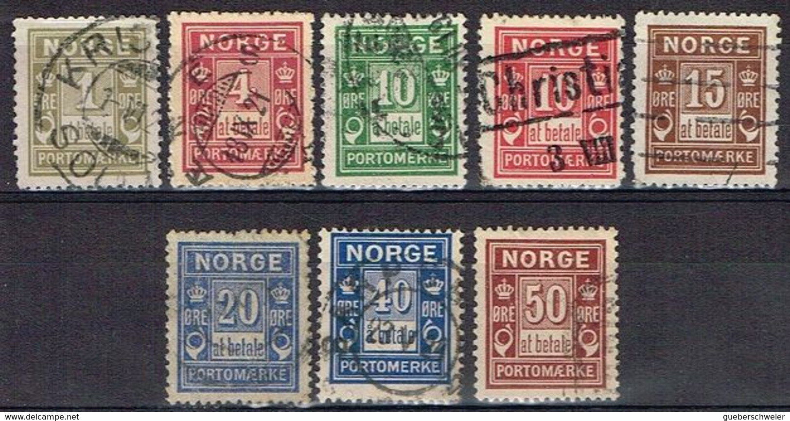 NOR 23 - NORVEGE 8 Timbres Taxe Obl. - Oblitérés