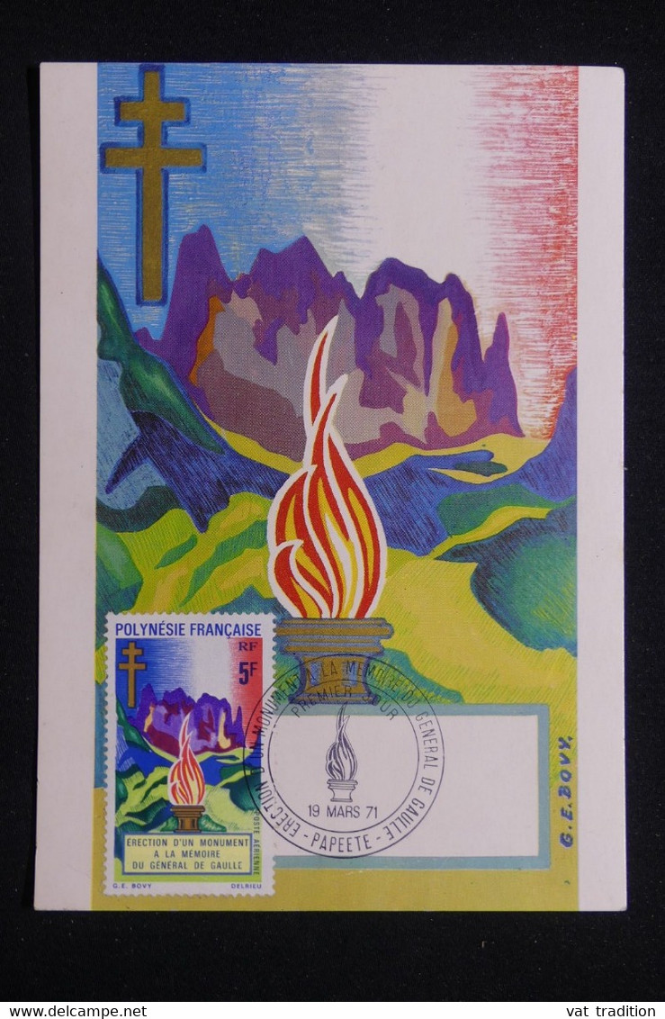 POLYNÉSIE - Carte Maximum En 1971 - Général De Gaulle - L 116233 - Cartoline Maximum