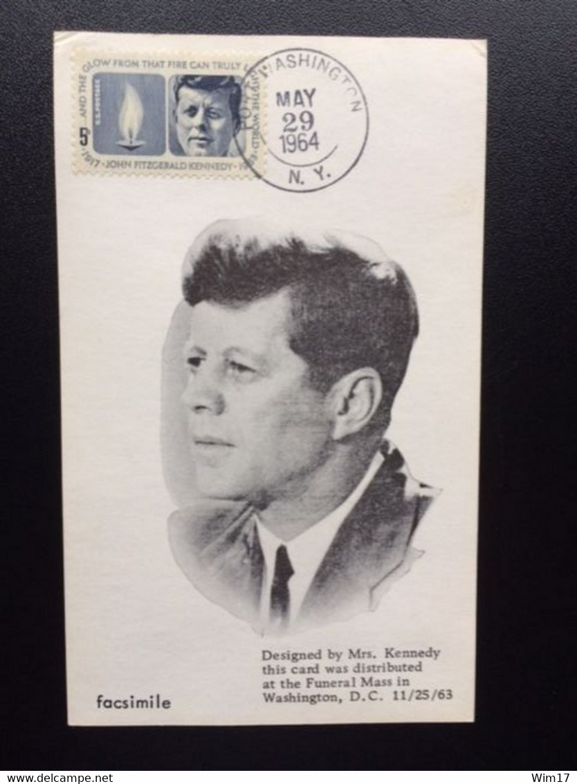 UNITED STATES USA 1964 KENNEDY MEMORIAL CARD VERENIGDE STATEN AMERICA - 1961-80