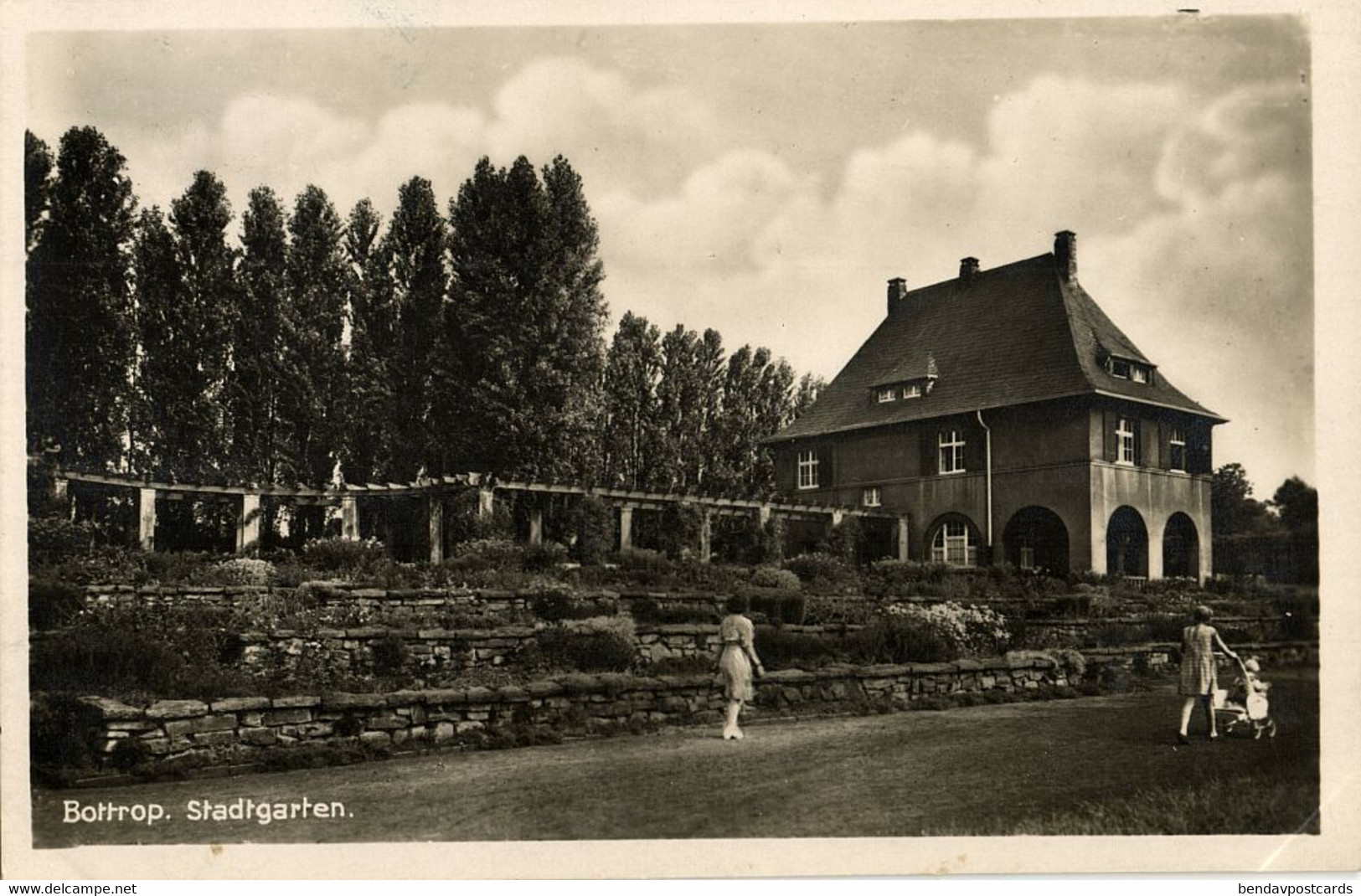 BOTTROP, Stadtgarten (1943) AK - Bottrop