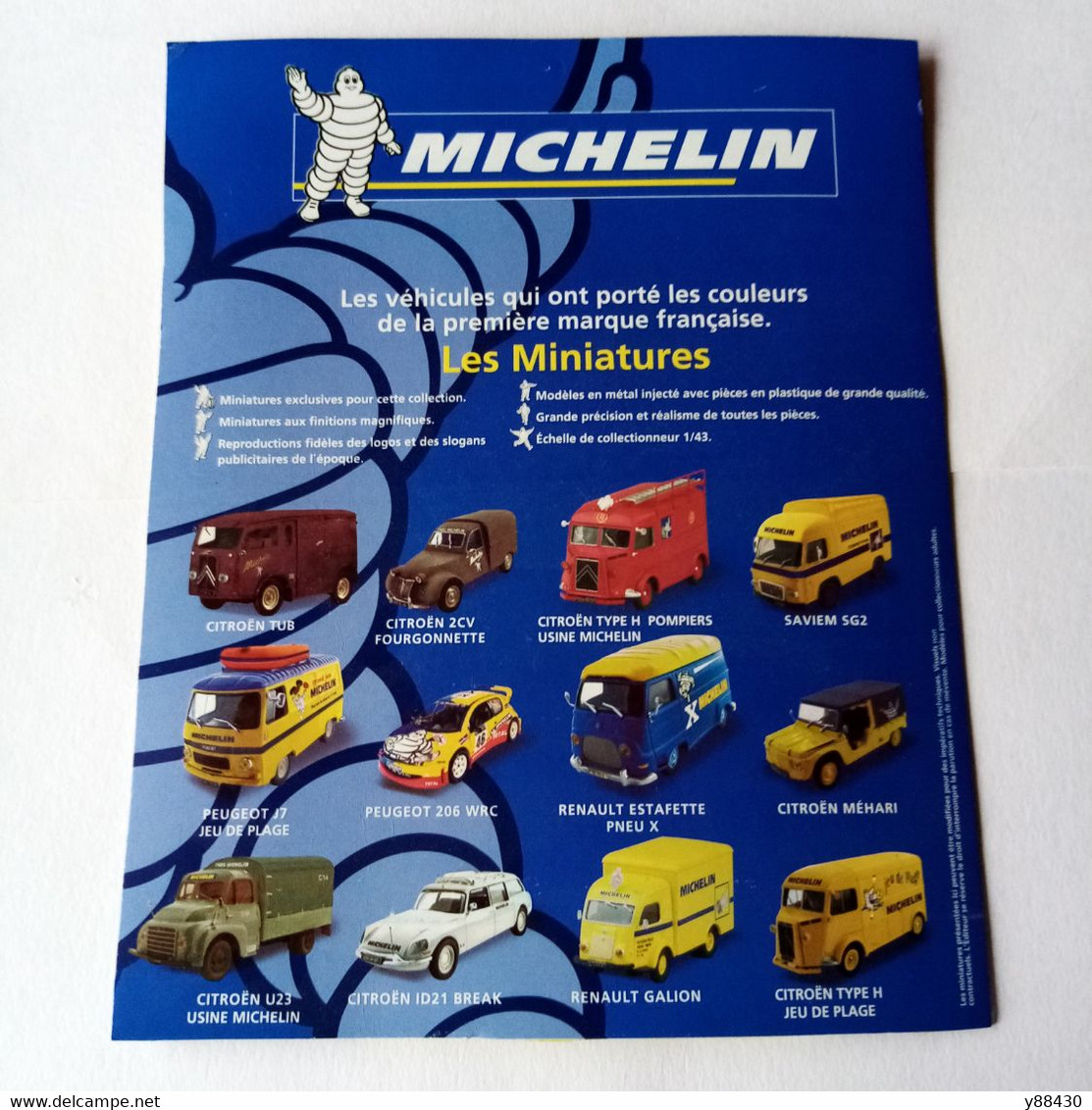 MICHELIN - Plaque Publicitaire En Carton Des VÉHICULES PUBLICITAIRES MICHELIN  - 24 / 30 Cm - 3 Scannes - Placas De Cartón