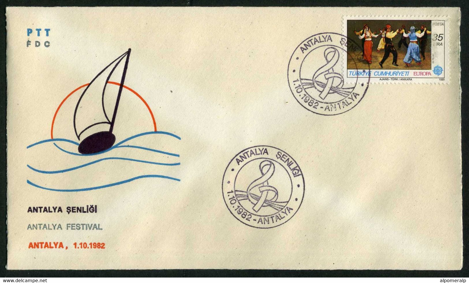 Türkiye 1982 Antalya Festival | Music, Treble Clef, Special Cover - Briefe U. Dokumente